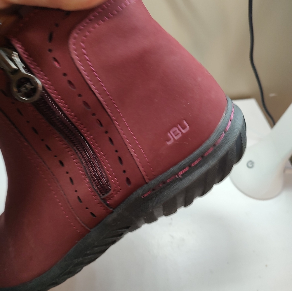 JBU juno double zip wine color ankle boot women's Size 10 - Picture 12 of 16